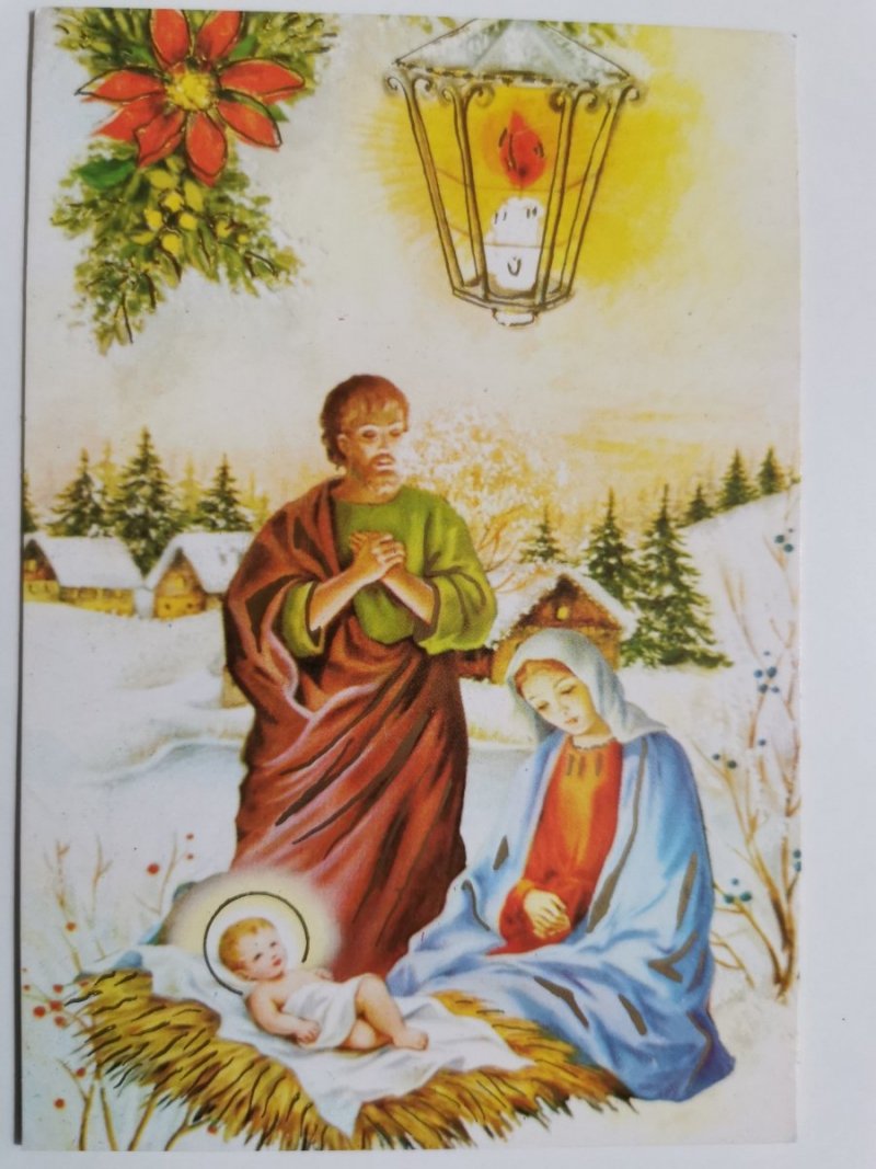 KARTKA ŚWIĄTECZNA NR.30 DZIECIĄTKO JEZUS W ŻŁOBKU
