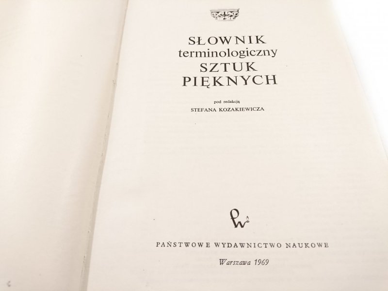 SŁOWNIK TERMINOLOGICZNY SZTUK PIĘKNYCH 1969