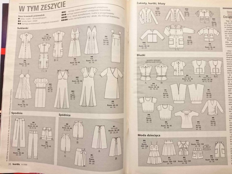 BURDA NR 6/2008 POTĘGA KOLORU