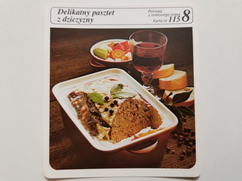 KARTA KULINARNA NR. 115 DELIKATNY PASZTET Z DZICZYZNY