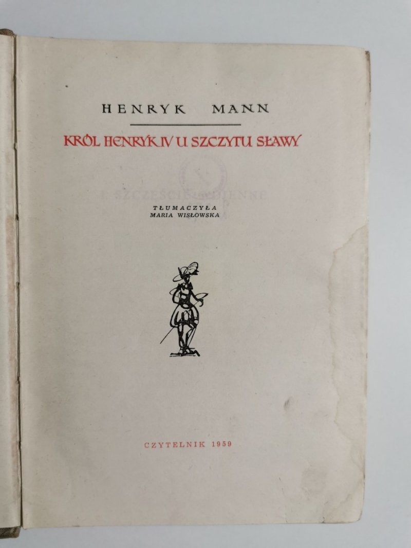 KRÓL HENRYK U SZCZYTU SŁAWY - Henryk Mann 1959