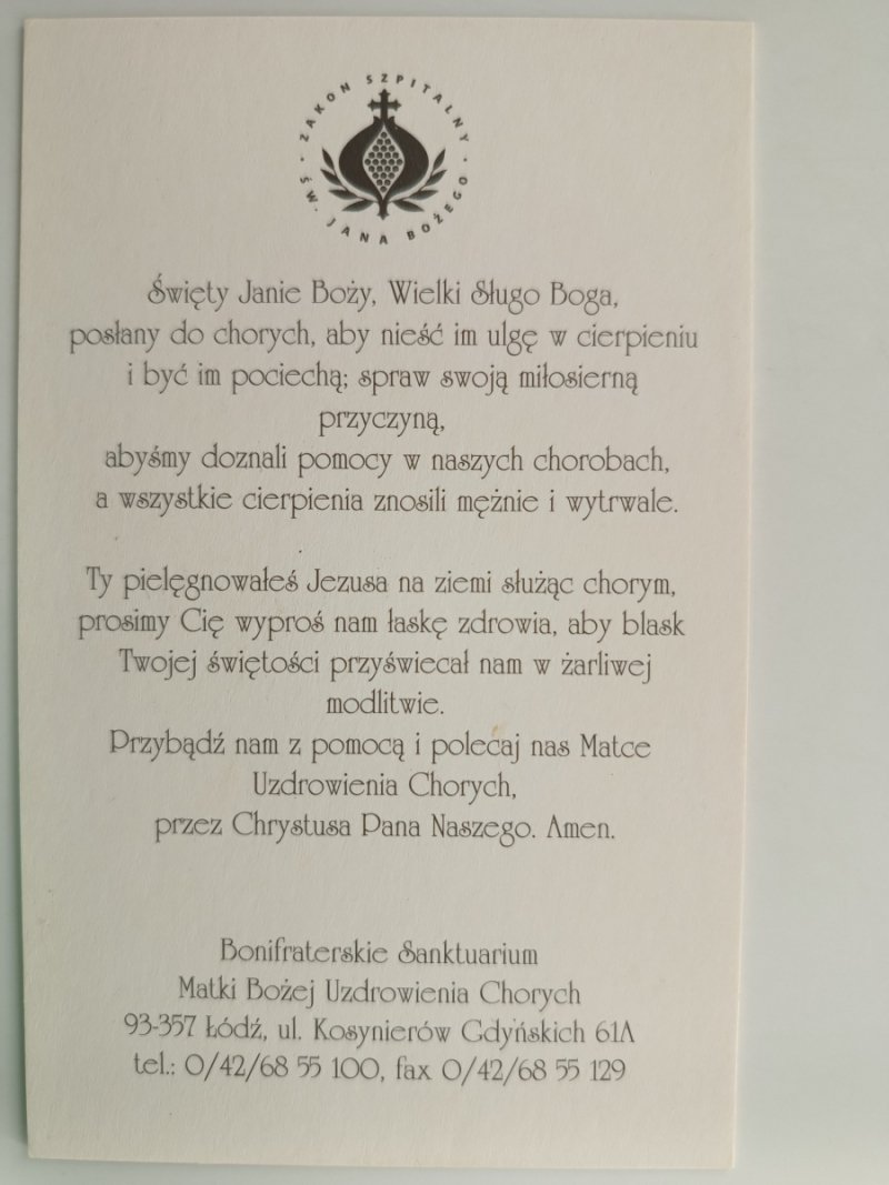 ŚWIĘTY JAN BOŻY