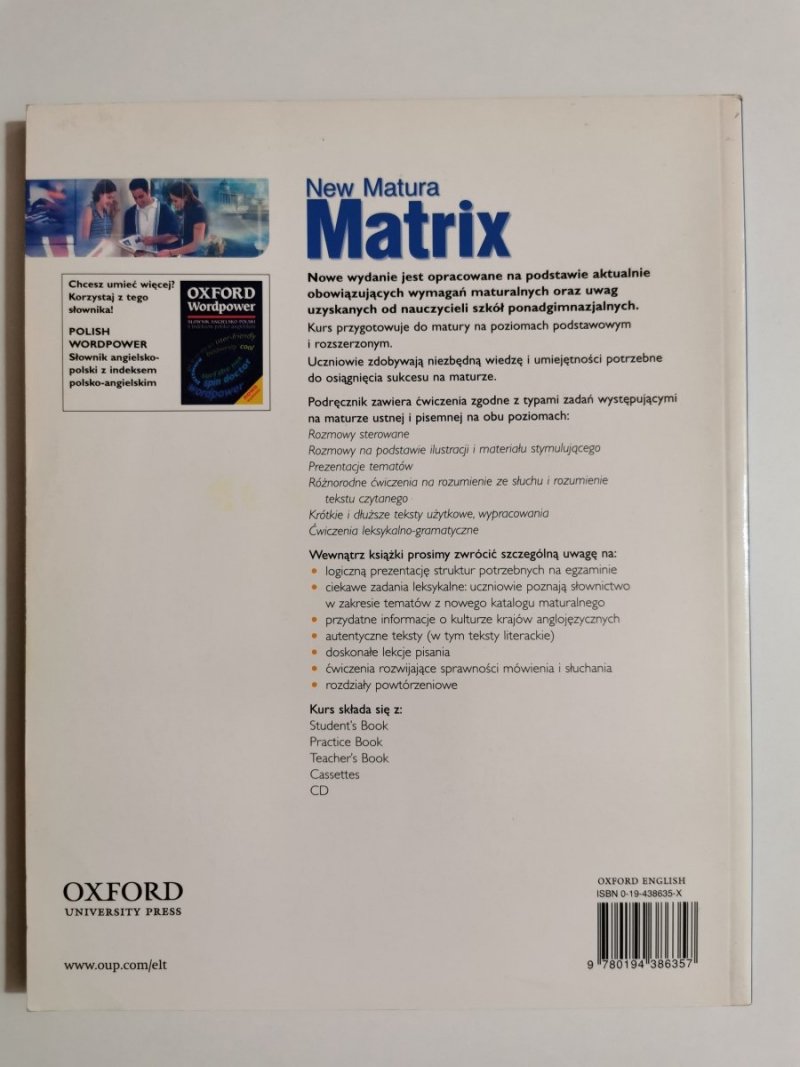 NEW MATURA MATRIX INTERMEDIATE PLUS STUDENT'S BOOK 