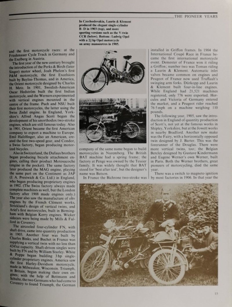 THE ILLUSTRATED HISTORY OF MOTORCYCLES - Erwin Tragatsch