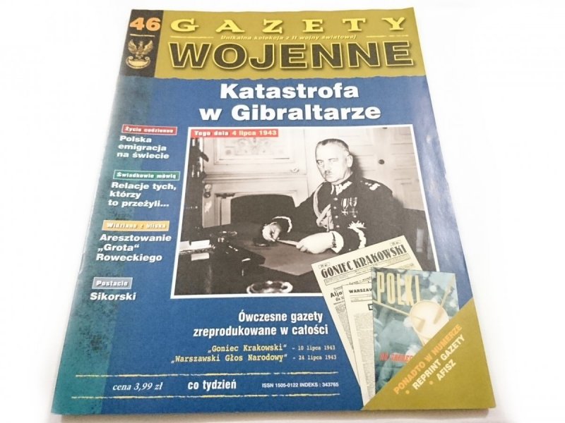 GAZETY WOJENNE NR 46 KATASTROFA W GIBRALTARZE