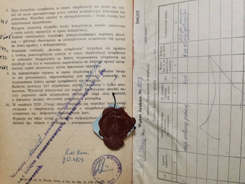 DOWÓD URZĄDZENIA RADIOSTACJA R-105 D/M 