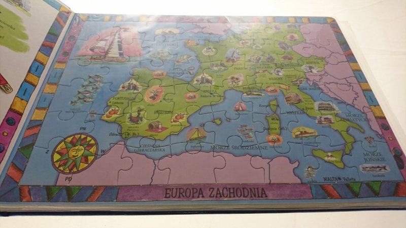 EUROPA. KSIĄŻKA Z PUZZLAMI. KRAJE EUROPY 5 PUZZLI