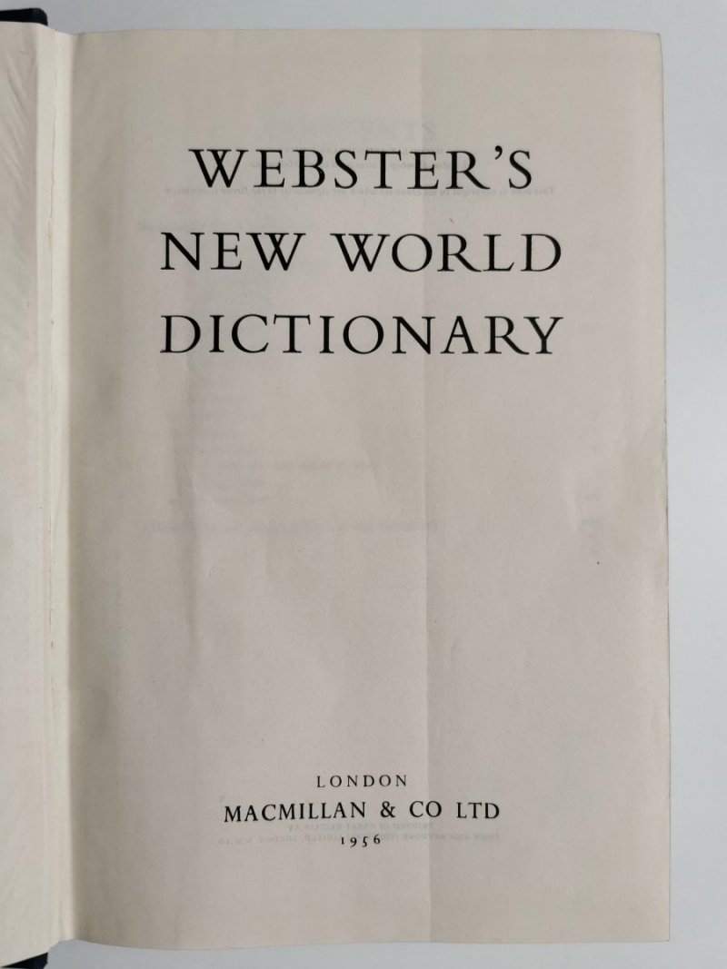 WEBSTER'S NEW WORLD DICTIONARY 1956