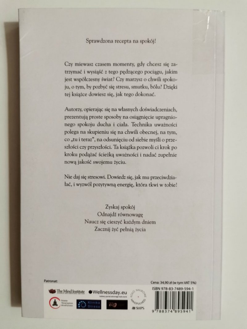 UWAŻNOŚĆ TRENING REDUKCJI STRESU METODĄ MINDFULNESS - Bob Stahl 2015
