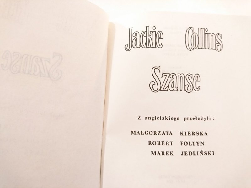 SZANSE - Jackie Collins 1991