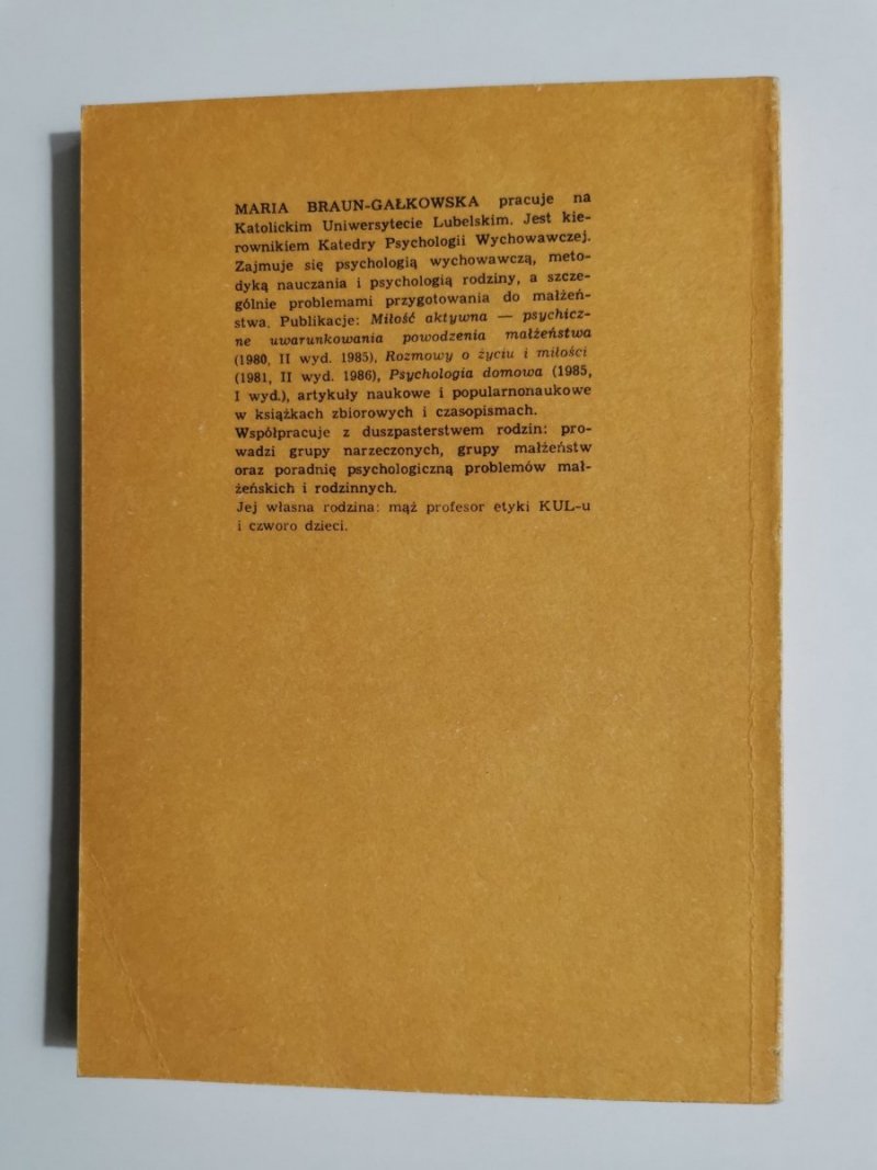 PSYCHOLOGIA DOMOWA - Maria Braun-Gałkowska 1987