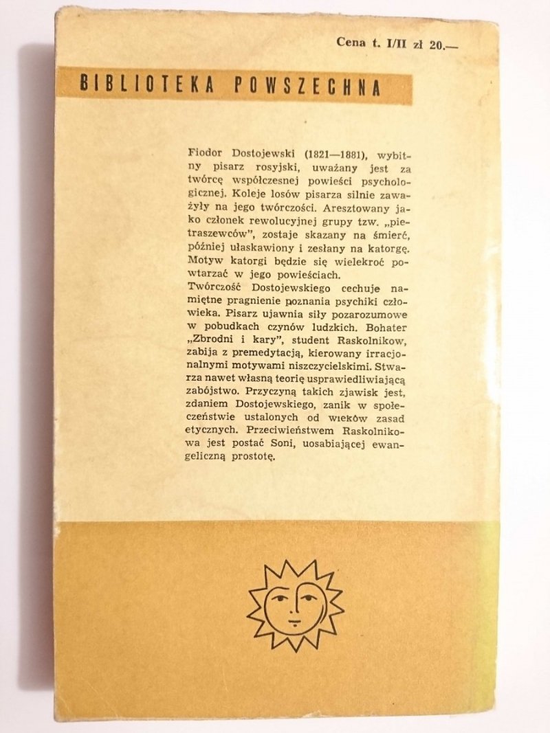 ZBRODNIA I KARA TOM I - Fiodor Dostojewski 1966