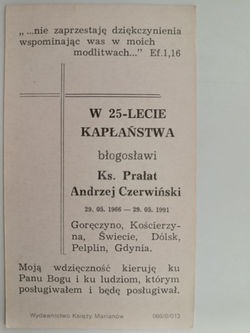 W 25-LECIE KAPŁAŃSTWA KS. PRAŁAT A. CZERWIŃSKI
