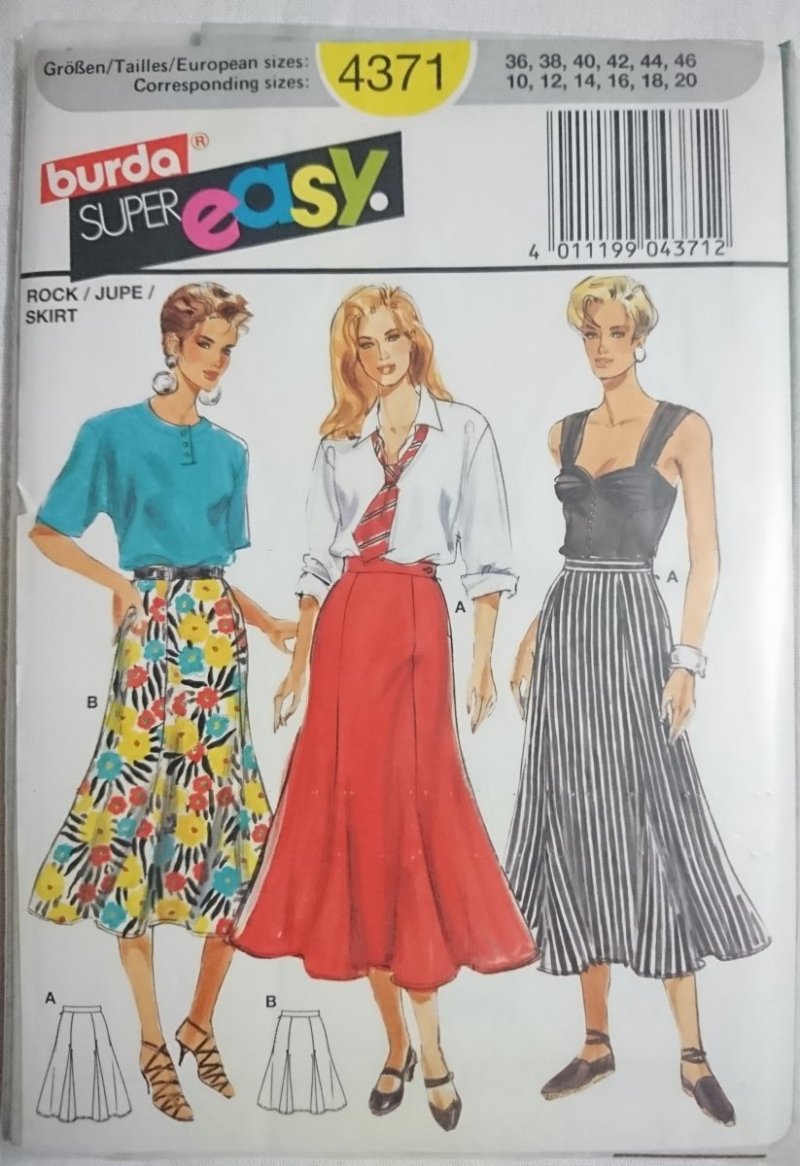 BURDA SUPER EASY. ROCK JUPE SKIRT. WYKROJE I OPIS