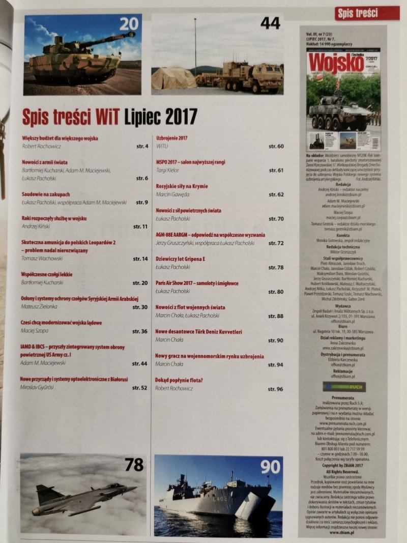 WOJSKO I TECHNIKA NR 7/2017 LIPIEC