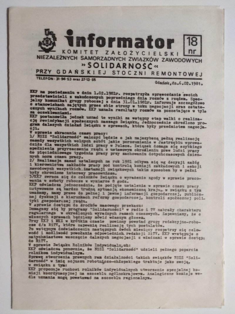INFORMATOR NR 18 – 06.02.1981