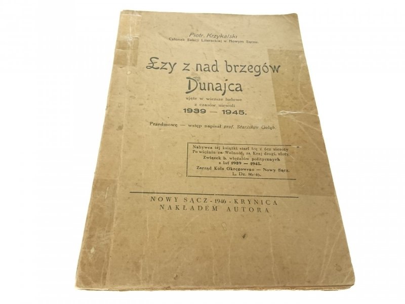 ŁZY Z NAD BRZEGÓW DUNAJCA - Piotr Krzykalski 1946