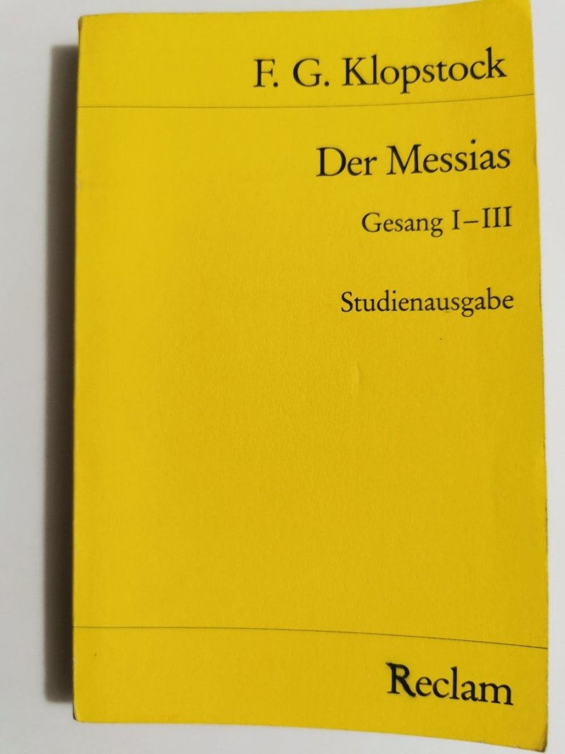 DER MESSIAS GESANG I-III - F. G. Klopstock 1986
