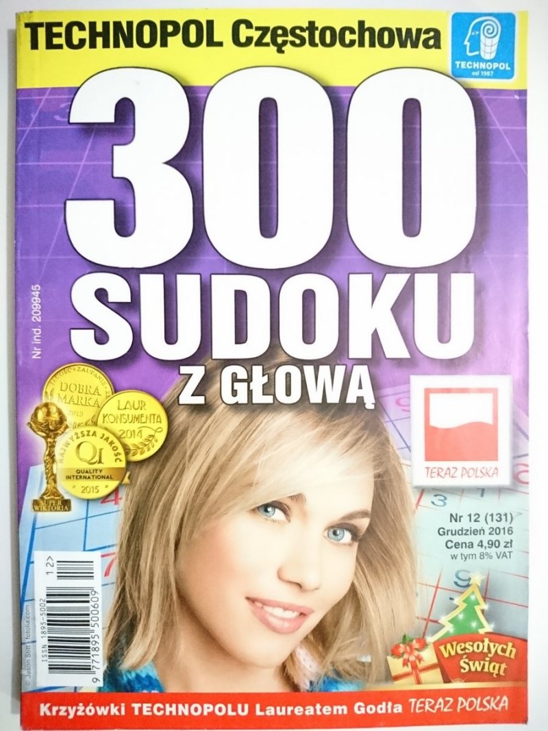300 SUDOKU Z GŁOWĄ Nr. 12(131) 12-2016