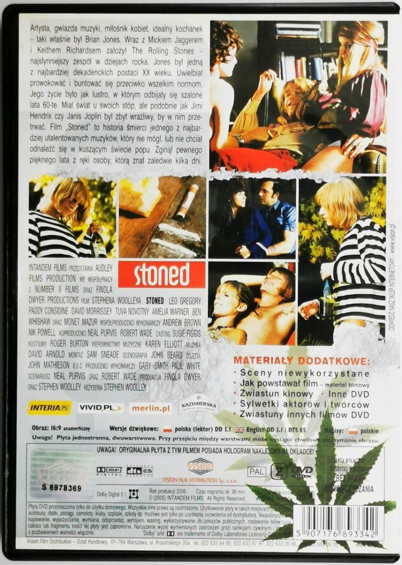 DVD. STONED THE ROLING STONES WOOLLEY WALLIAMS