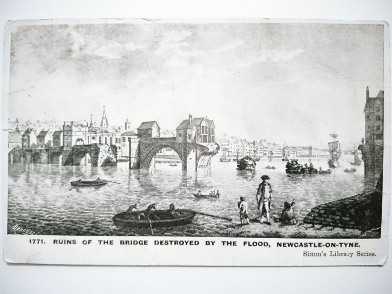 RUINS OF THE BRIDGE DESTROYED BY THE FLOOD, NEWCASTLE-ON-TYNE