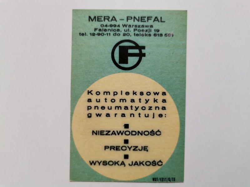 KALENDARZYK 1974 TERMINARZ TECHNIKA. MERA-PNEFAL