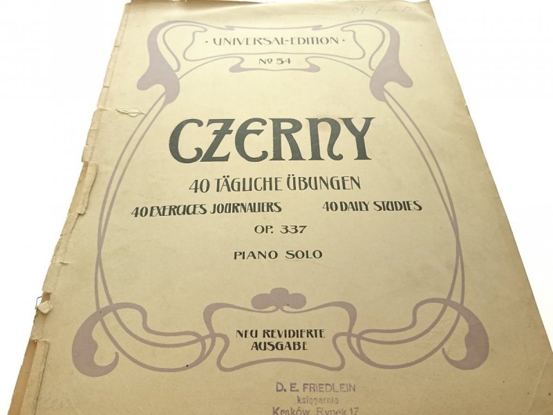 40 TAGLICHE UBUNGEN OP. 337 - Czerny