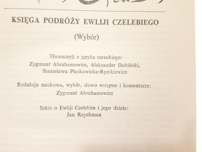 KSIĘGA PODRÓŻY EWLIJI CZELEBIEGO (WYBÓR) 1969