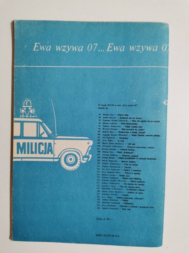 EWA WZYWA 07 NR 127 SZMARAGD DLA AGATY - Z. Kaczorowska 1983
