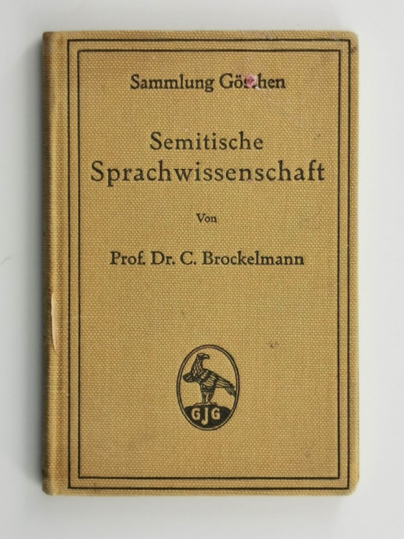SEMITISCHE SPRACHWISSENSCHAFT 1916 - C. Brockelmann