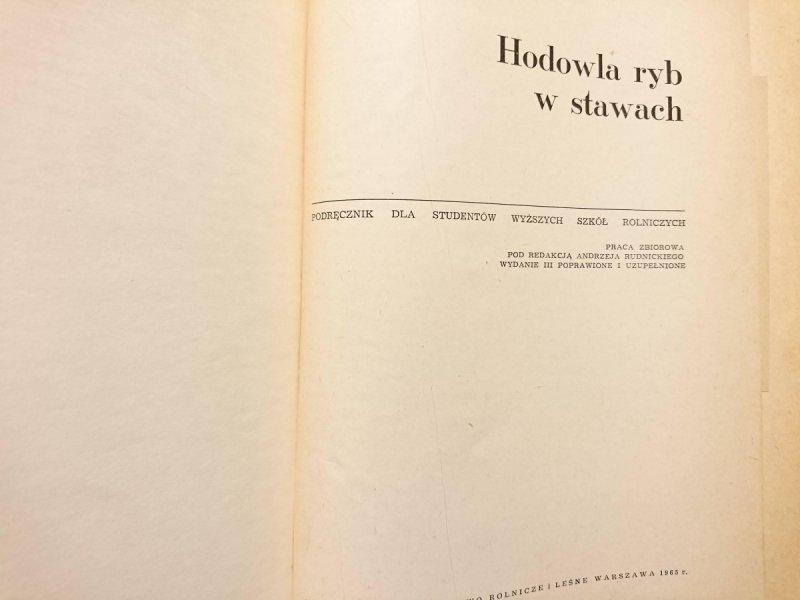 HODOWLA RYB W STAWACH 1965