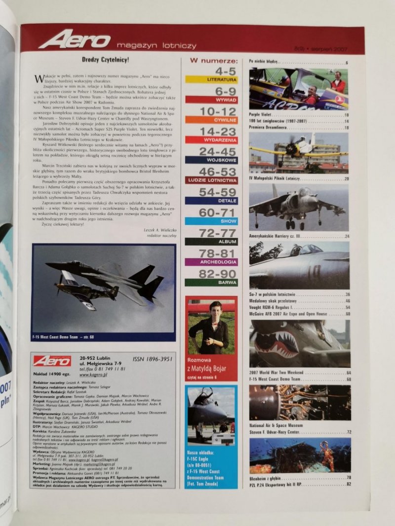 AERO MAGAZYN LOTNICZY SIERPIEŃ 8 2007