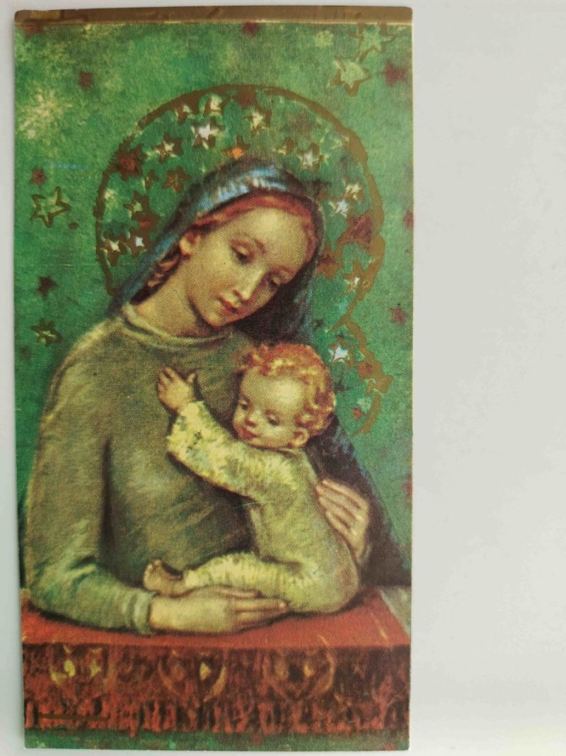 MARYJA Z DZIECIĄTKIEM ZIELONE TŁO