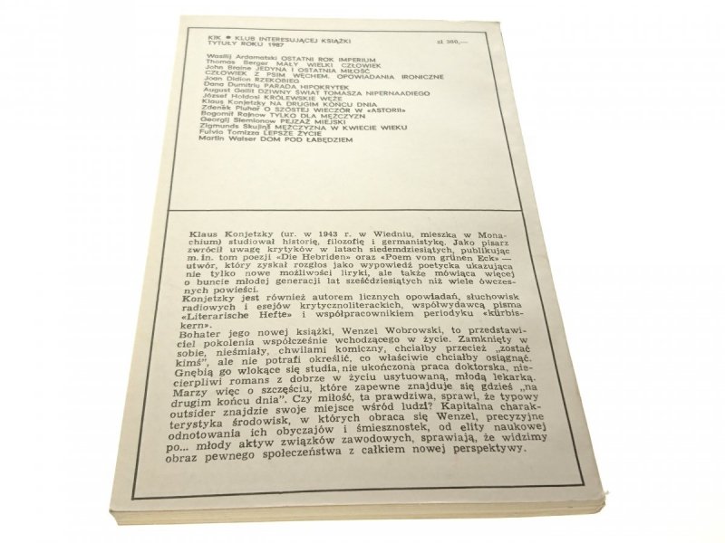 NA DRUGIM KOŃCU DNIA - Klaus Konjetzky 1987