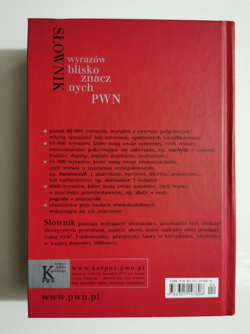 SŁOWNIK WYRAZÓW BLISKOZNACZNYCH PWN 