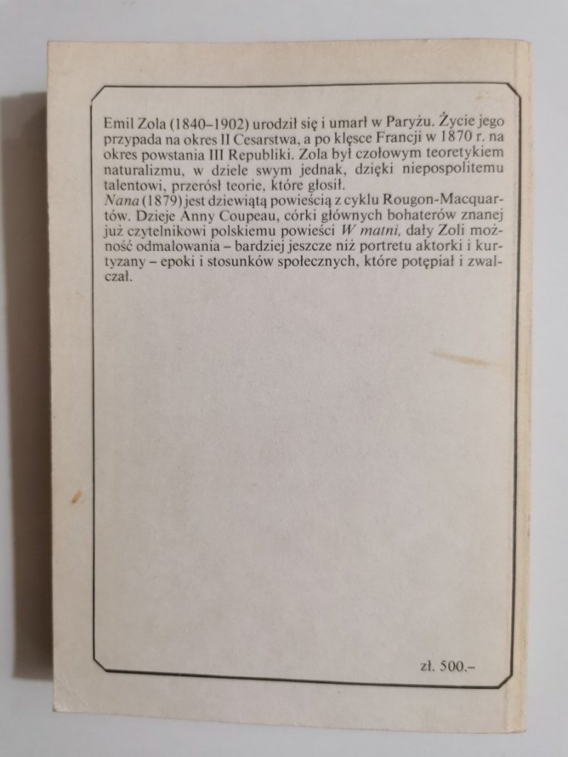 NANA - Emil Zola 1987