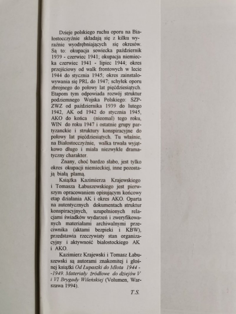 BIAŁOSTOCKI OKRĘG AK-AKO - Kazimierz Krajewski, Tomasz Łabuszewski 