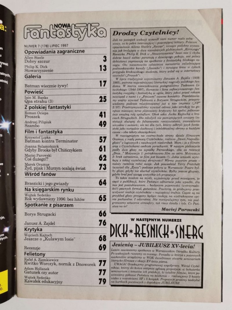 NOWA FANTASTYKA NUMER 7 (178) LIPIEC 1997