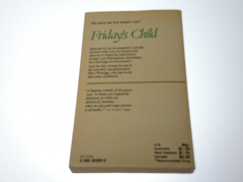 FRIDAY'S CHILD - Georgette Heyer 1974