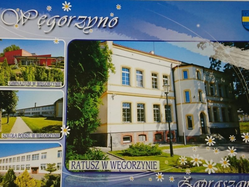 WĘGORZYNO. ZAPRASZAMY! RATUSZ; GIMNAZJUM