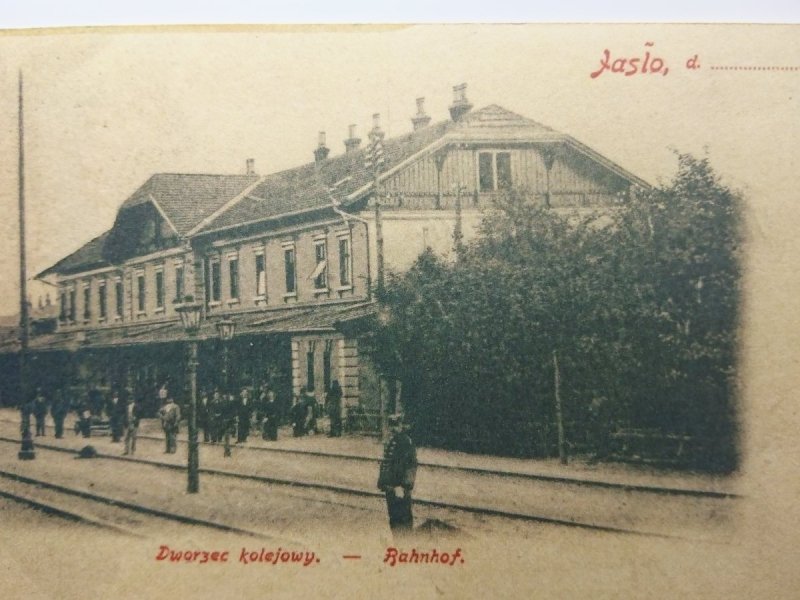 REPRINT. JASŁO. DWORZEC KOLEJOWY. BAHNHOF