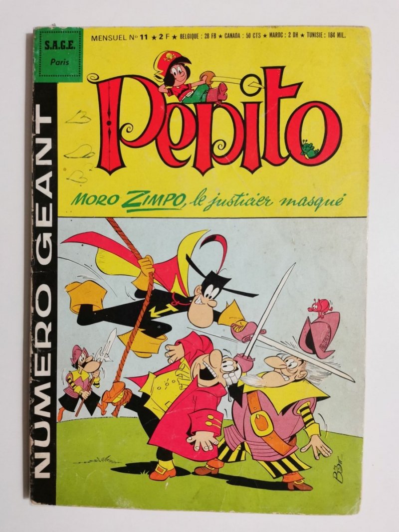 PEPITO NUMERO GEANT MORO ZIMPO LE JUSTICIER MASQUE1966