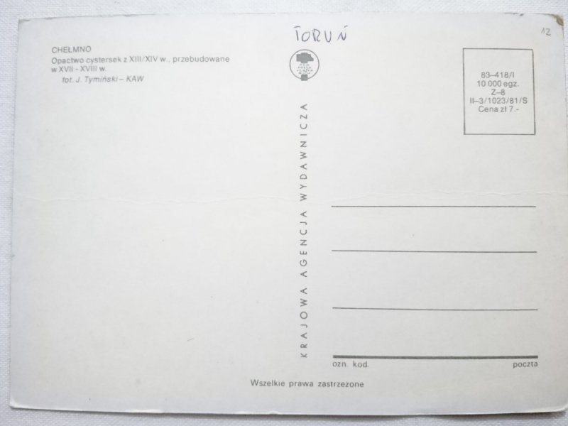 CHEŁMNO. OPACTWO CYSTERSEK Z XIII/XIV w. FOT. J. TYMIŃSKI