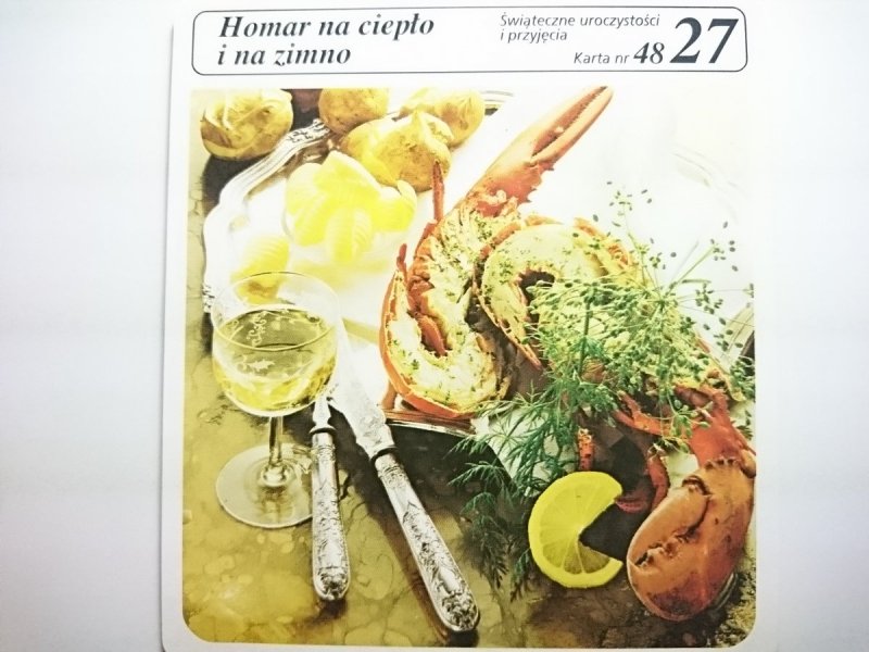 KARTA KULINARNA NR 48 HOMAR NA CIEPŁO I NA ZIMNO