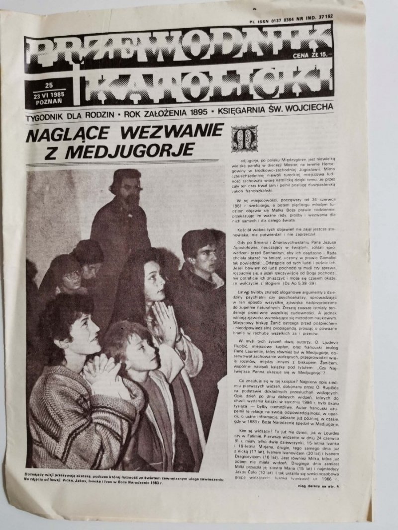 PRZEWODNIK KATOLICKI NR 25 23 VI 1985 POZNAŃ
