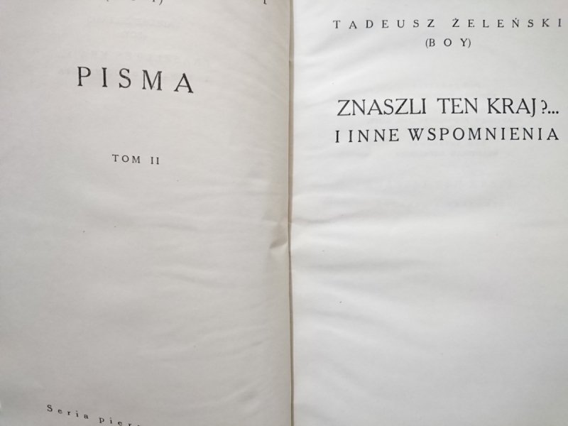ZNASZLI TEN KRAJ? I INNE WSPOMNIENIA Żeleński-Boy