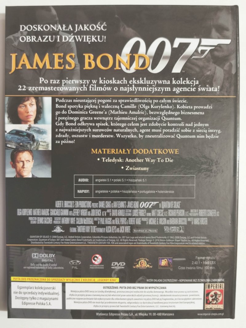 DVD. 007 QUANTUM OF SOLACE