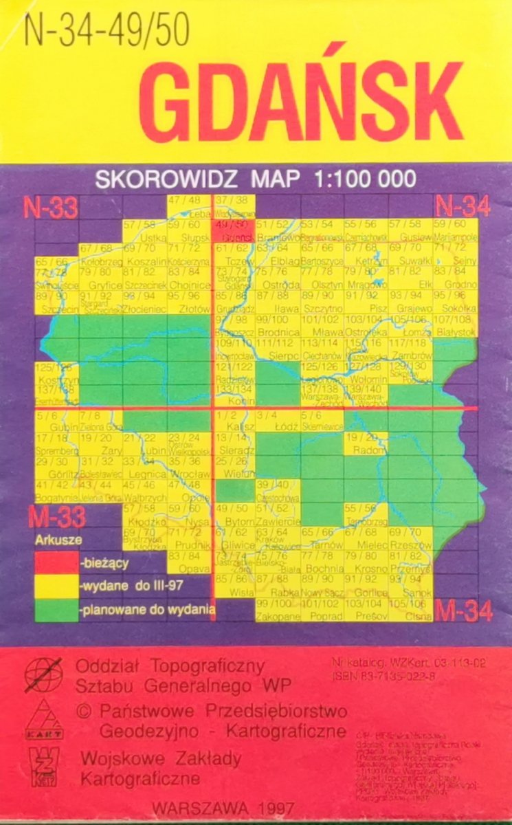 GDAŃSK. SKALA 1:100 000