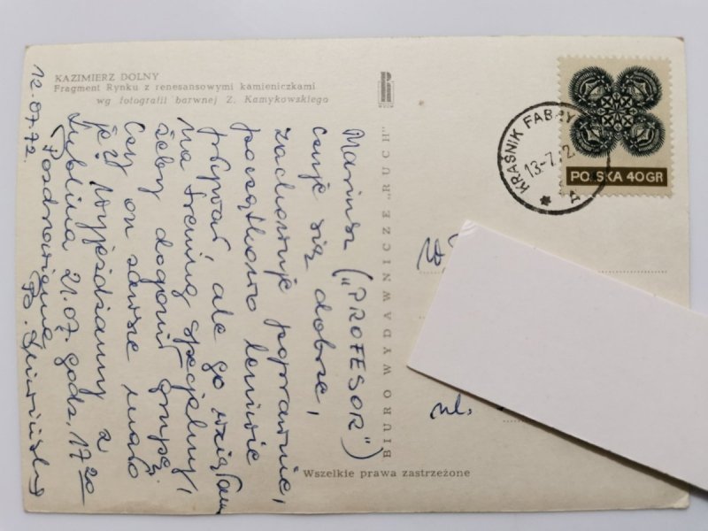 KAZIMIERZ DOLNY. FRAGMENT RYNKU Z RENESANSOWYMI KAMIENICZKAMI FOT. KAMYKOWSKI
