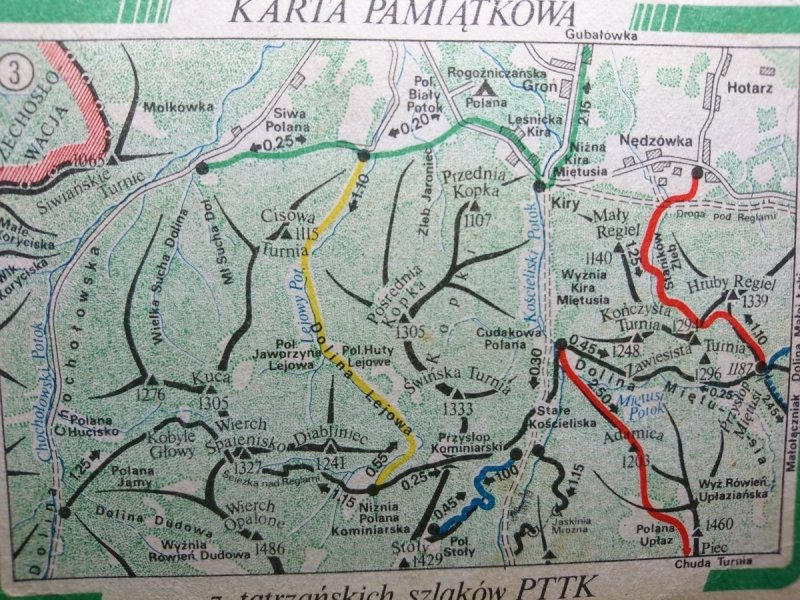 KARTA PAMIĄTKOWA Z TATRZAŃSKICH SZLAKÓW PTTK